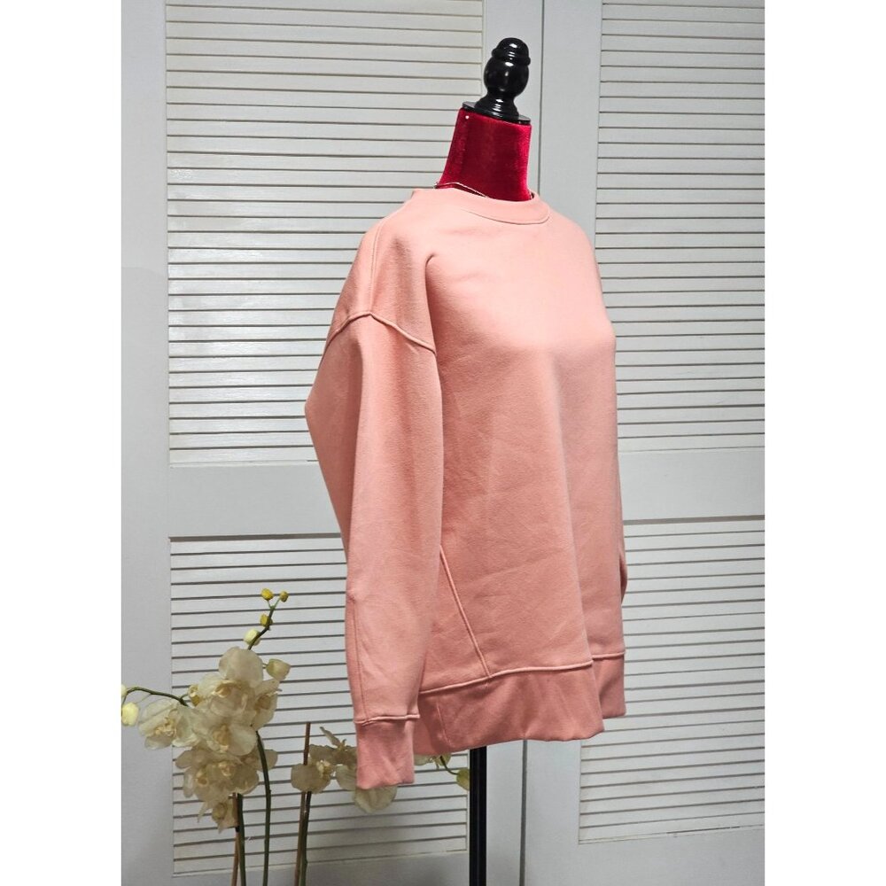 NWT Everlane Women's Coral Pink Cotton Merino Summer Crew Sweatershirt Sz S 1832 - Picture 2 of 11